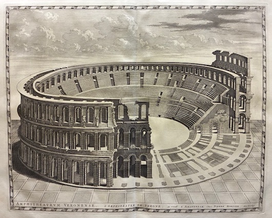 Mortier Pierre (1661-1711) Amphitheatrum Veronense. L'Amphitheatre de Verone 1704 Amsterdam